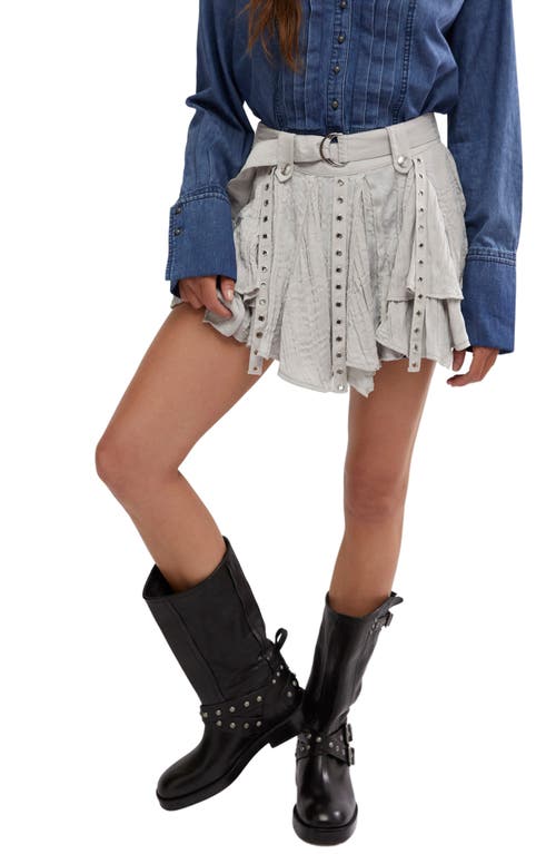 Shop Free People Rue Grommet Miniskirt In Pumice Stone