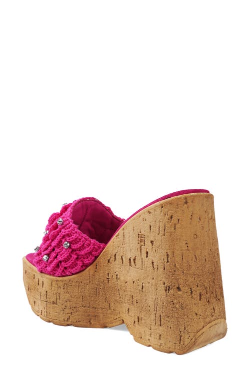 Shop Candies Candie's Mulani Platform Wedge Sandal In Fuchsia