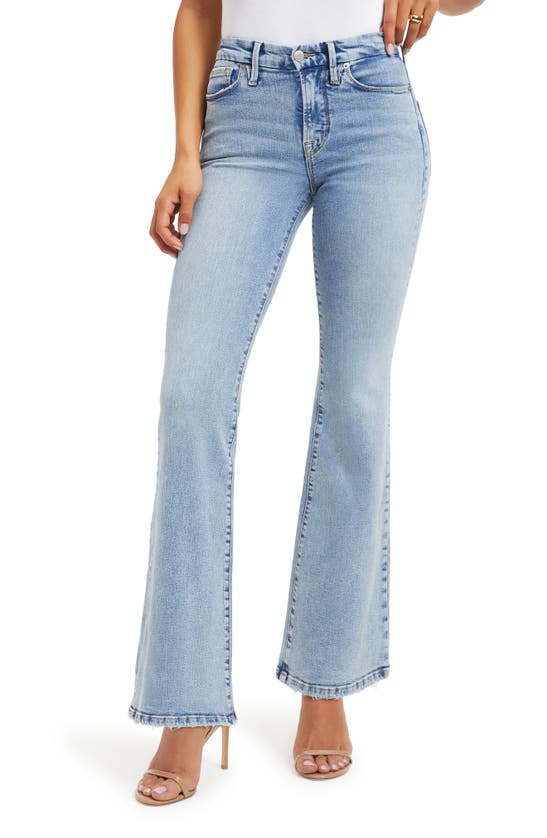 GOOD AMERICAN GOOD AMERICAN GOOD LEGS SPLIT POCKET FLARE JEANS