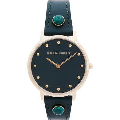Rebecca Minkoff Major Leather Strap Watch, 35Mm