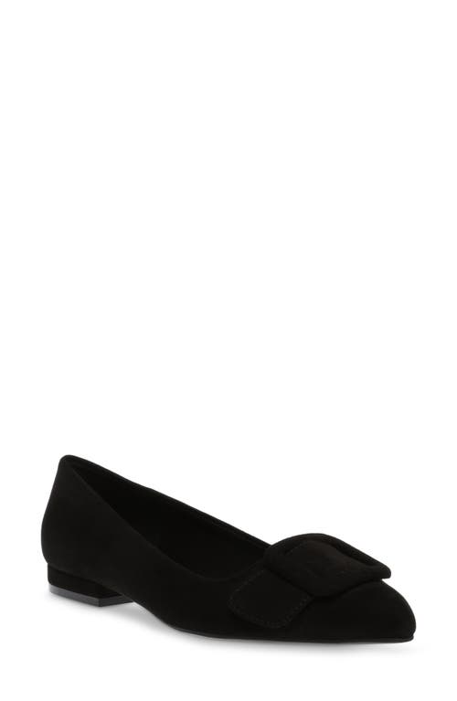 Shop Anne Klein Kalea Pointy Toe Flat In Black Suede