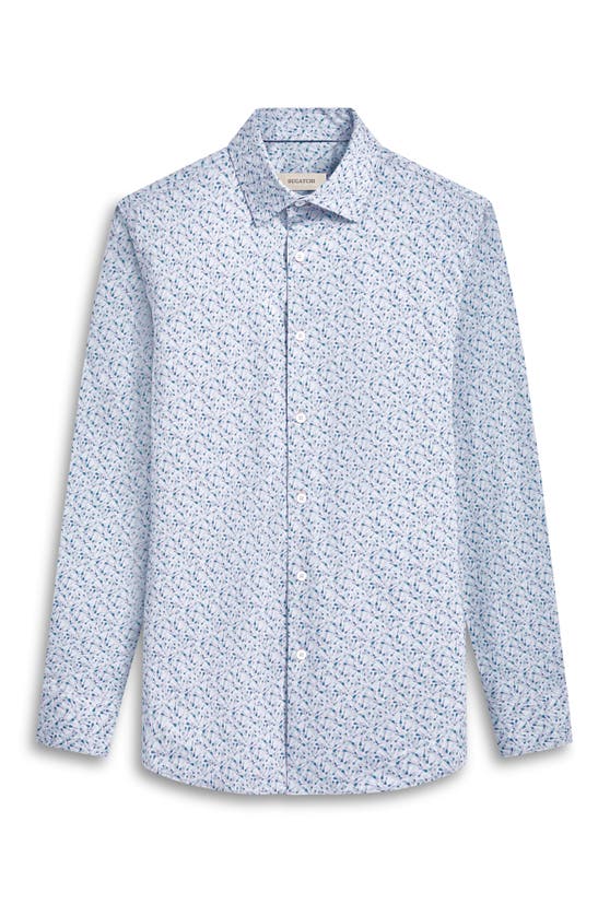 Shop Bugatchi James Ooohcotton® Geometric Print Button-up Shirt In Air Blue