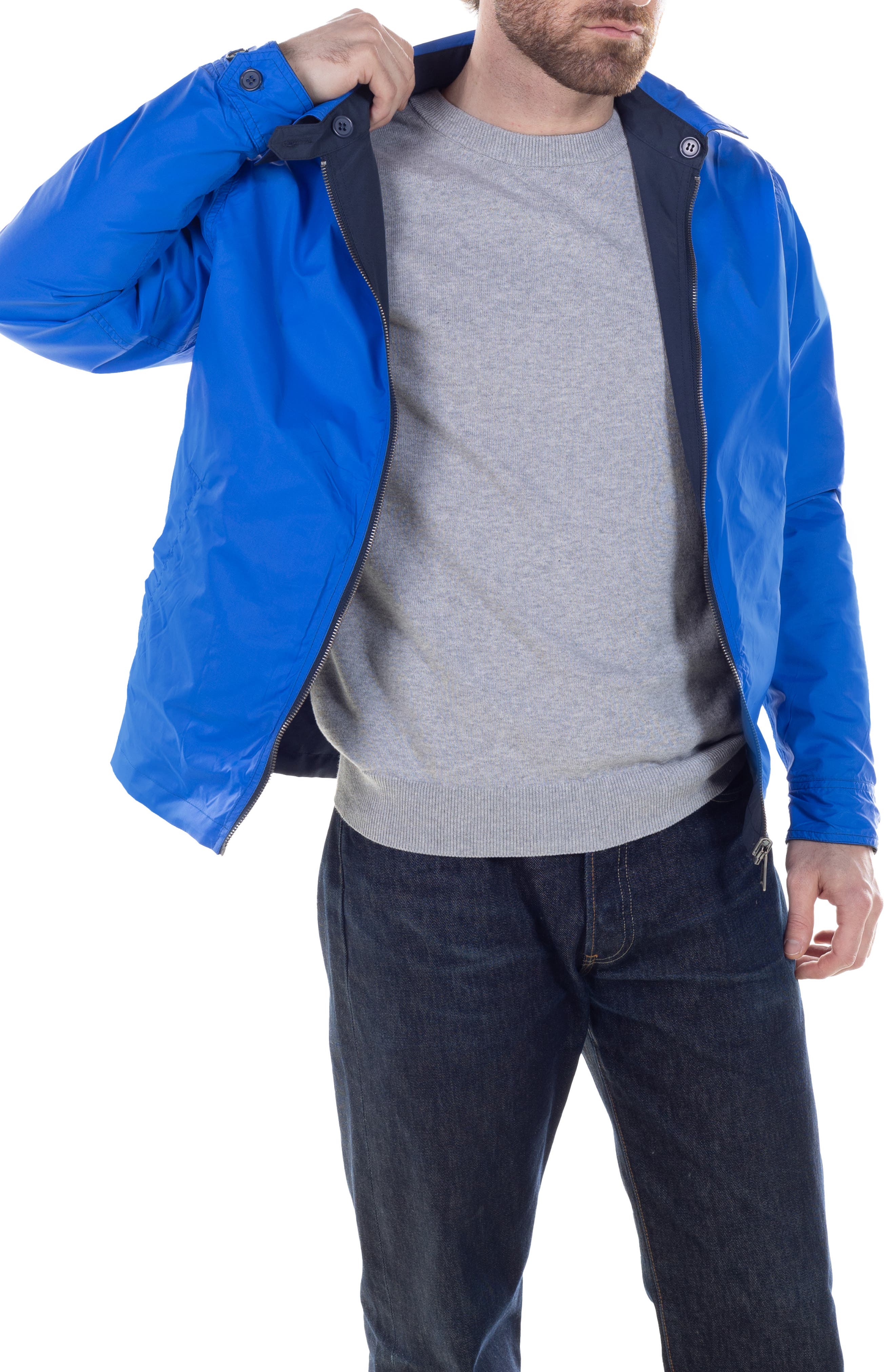 Schott Nyc Waterproof Reversible Windbreaker Jacket in Navy