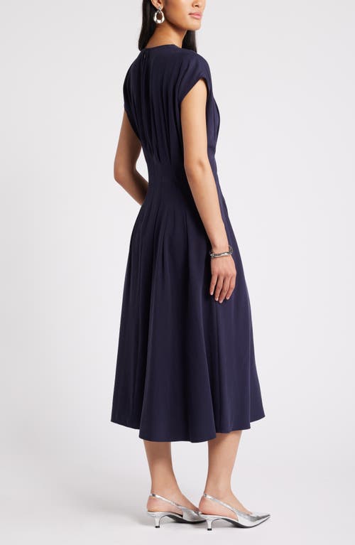 Nordstrom Pleated A-line Dress In Navy Night