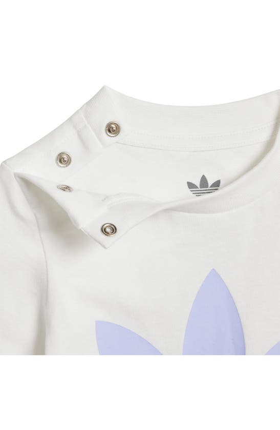 Shop Adidas Originals Kids' Trefoil Cotton Graphic T-shirt & Shorts Set In Violet Tone