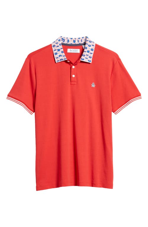 Logo Collar Interlock Polo in Salsa