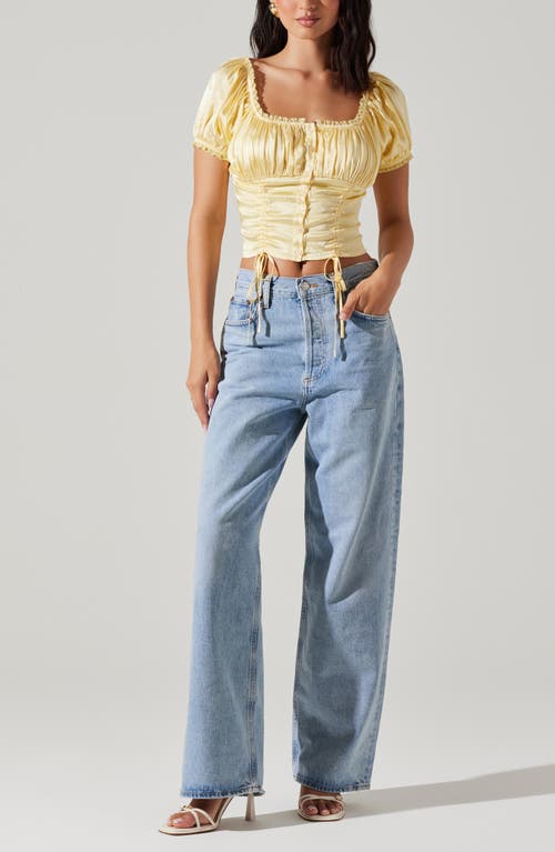 Shop Astr The Label Prisca Tonal Embroidery Crop Top In Yellow