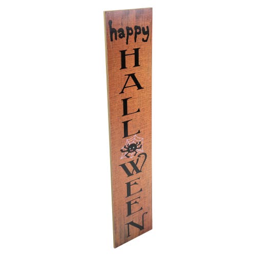 Shop Northlight Spider "happy Halloween" Wooden Board Porch Sign Decoration In Orange