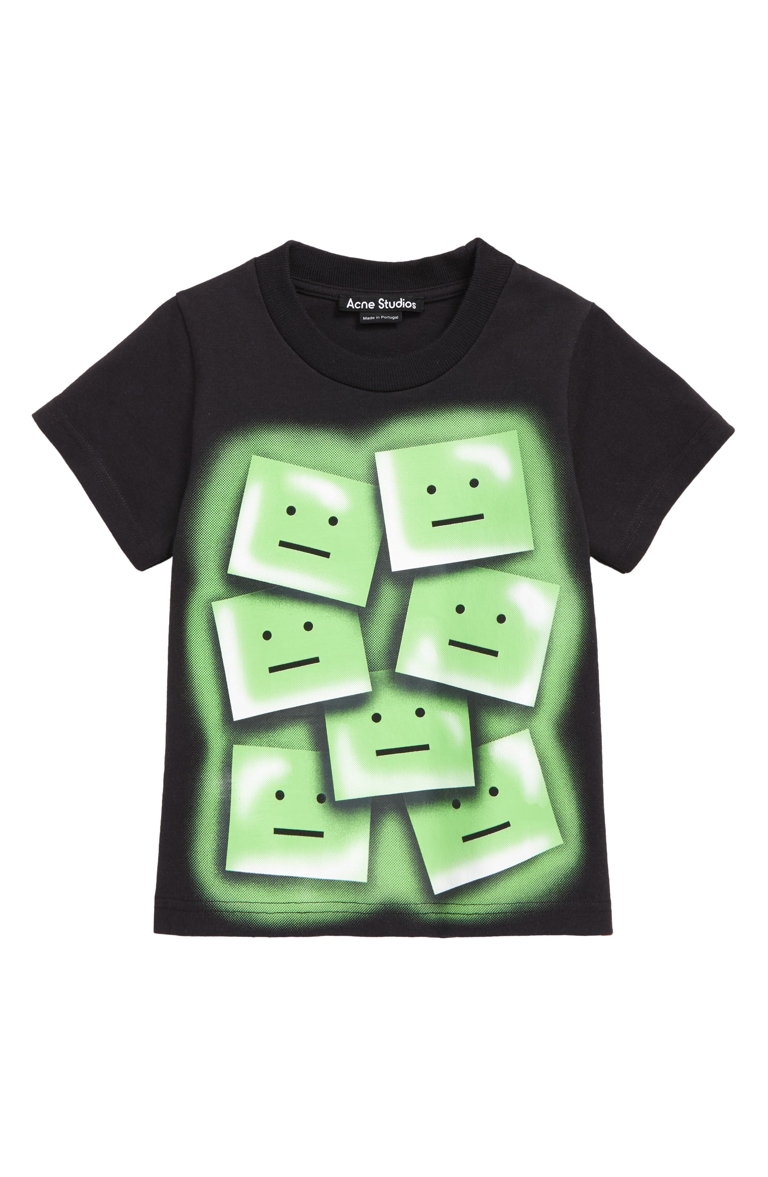 Acne Studios Kids' Mini Nash Face Graphic Tee in Black/Green at Nordstrom, Size 3-4Y Us