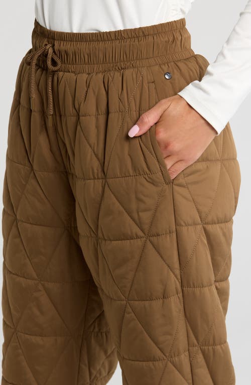 Shop Zella Recycled Polyester Quilted Pants In Brown Teak