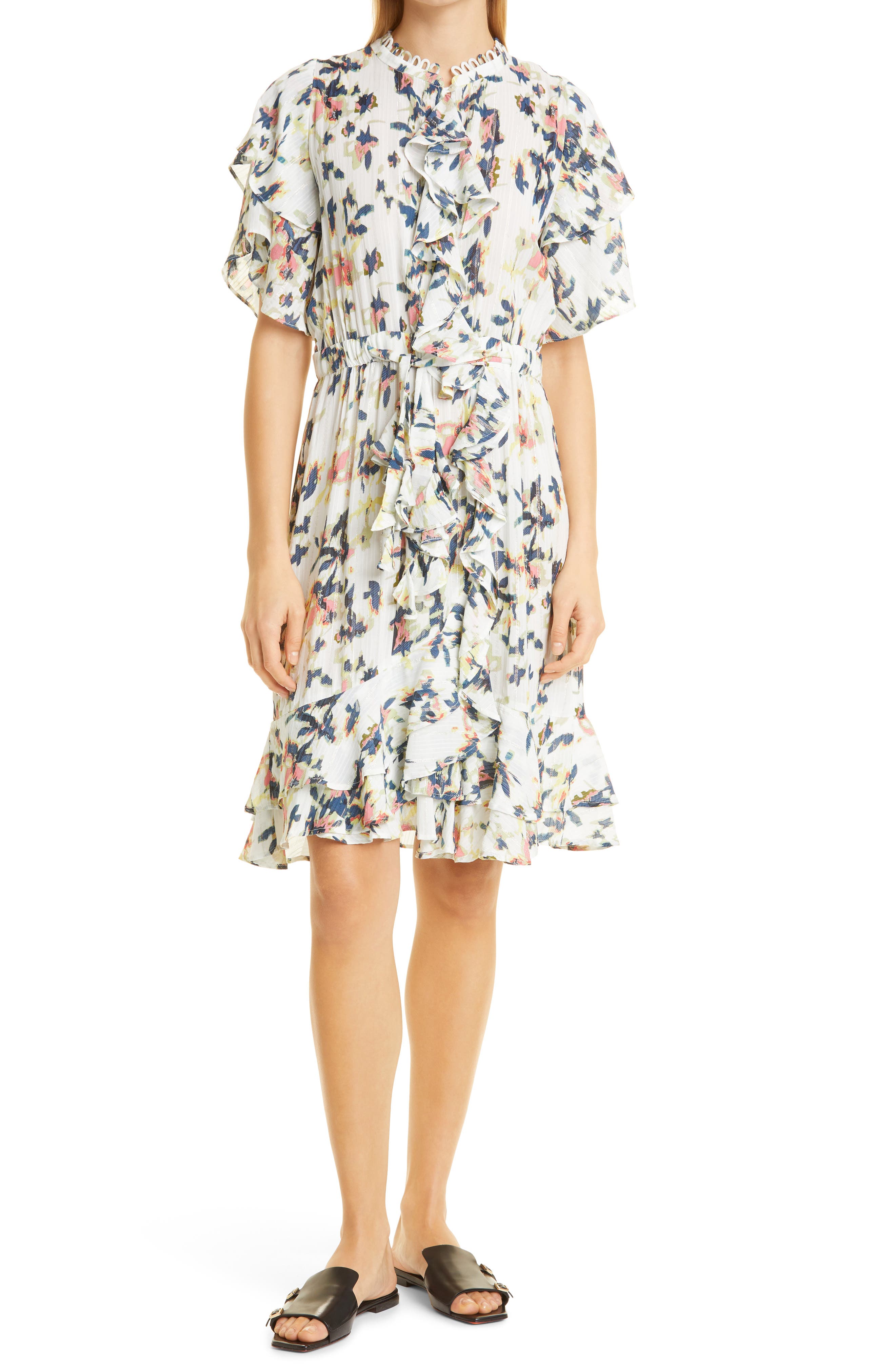 MUNTHE Humming Cascade Ruffle Dress 