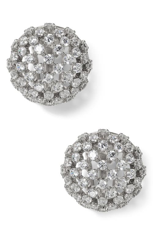 NADRI NADRI JUNO CUBIC ZIRCONIA DOME STUD EARRINGS