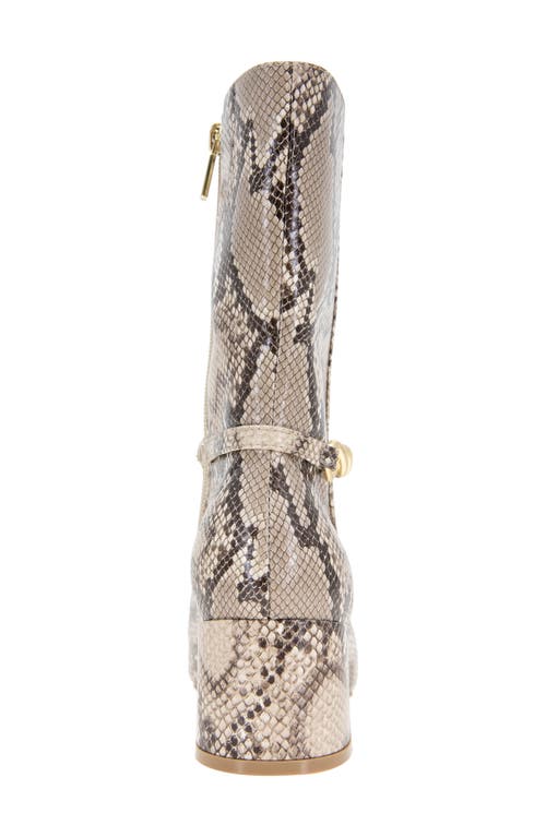 Reaction Kenneth Cole Lacey Block Heel Boot In Natural Snake