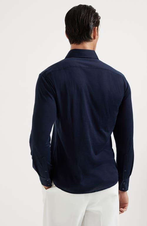 Shop Brunello Cucinelli Lightweight Jersey Shirt In Blue