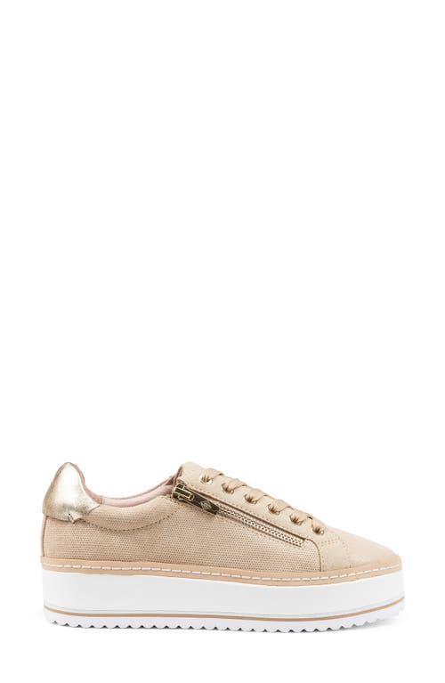 Shop Donald Pliner Side Zip Platform Sneaker In Sand