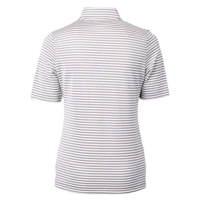 Shop Cutter & Buck Gray Tennessee Titans  Drytec Virtue Eco Pique Stripe Recycled Polo