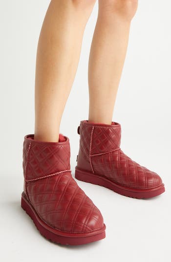 UGG® Classic Mini II Quilted Genuine Shearling Lined Bootie (Women