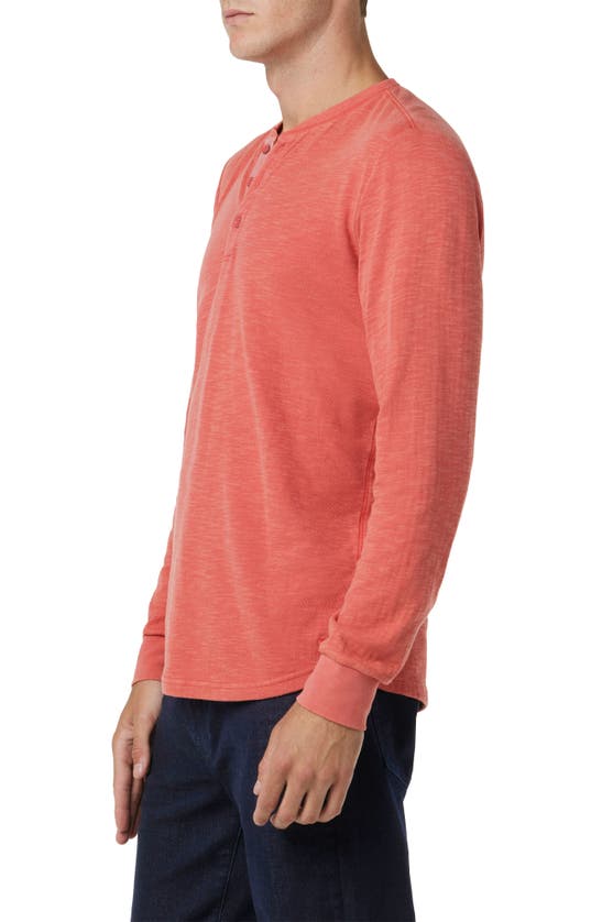 Shop Joe's Double Face Thermal Henley Shirt In Mineral Red