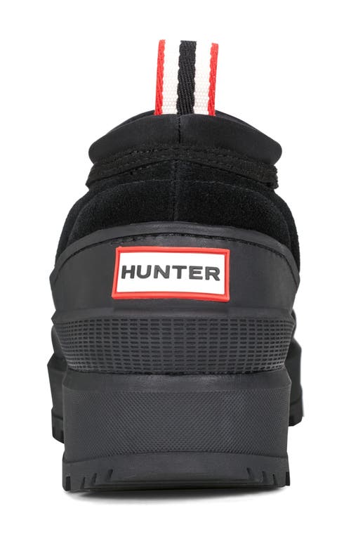 Hunter Askern Waterproof Suede Platform Bootie In Black