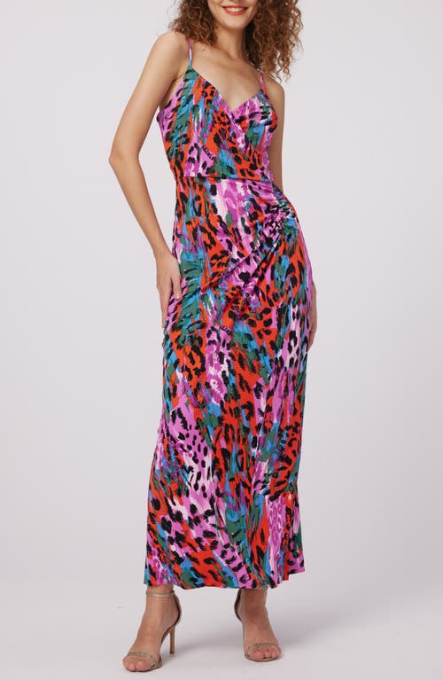 DVF Saavya Mixed Print Slipdress in Bad Habit Med 