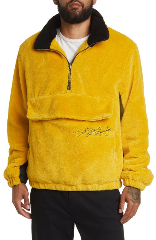 DIET STARTS MONDAY Men's Mountain Fleece Quarter Zip Pullover in Yellow