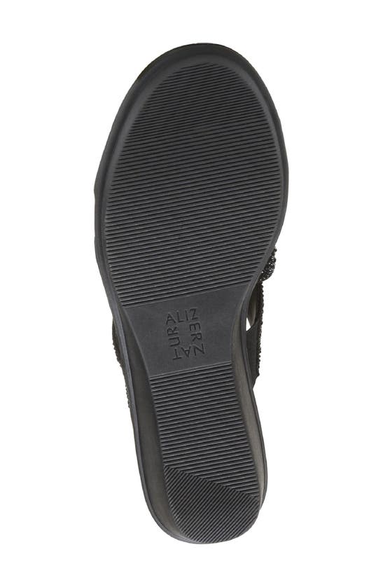 Shop Naturalizer Rowena Platform Wedge Slide Sandal In Black Fabric