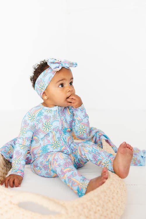 Charlie Lou Baby ® Groovy Fall After All Double Zipper Convertible Romper In Blue