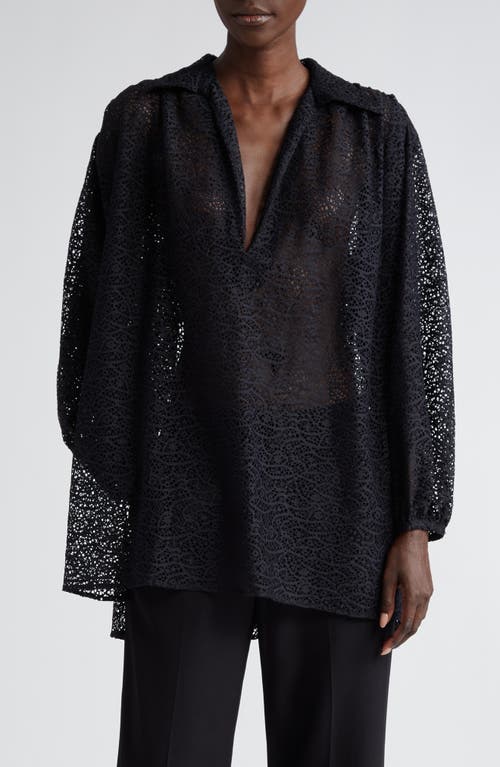 BITE Studios Nuancer Oversize Lace Top Black at Nordstrom,