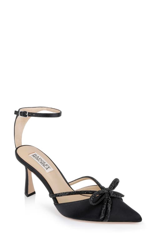 BADGLEY MISCHKA BADGLEY MISCHKA COLLECTION ANN ANKLE STRAP POINTED TOE PUMP