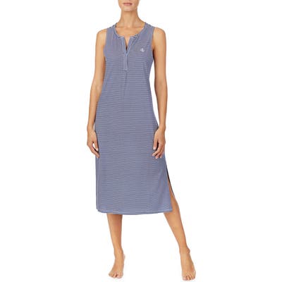 Lauren Ralph Lauren Stripe Ballet Nightgown, Blue