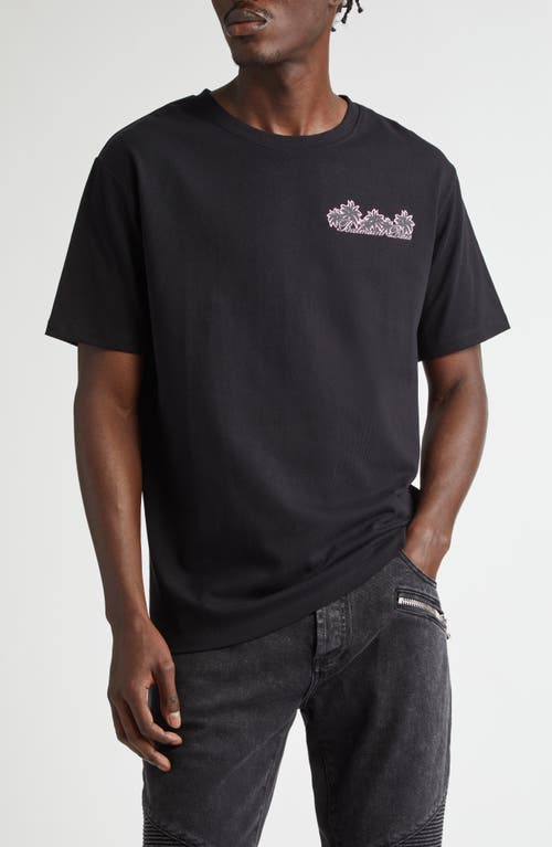 Balmain Club Organic Cotton Graphic T-Shirt Black/Multi at Nordstrom,
