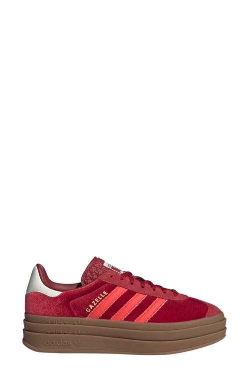 Adidas Originals Adidas Gazelle Bold Platform Sneaker In Red/bright Red/off White