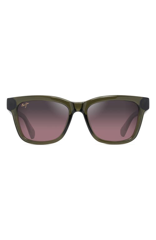 Maui Jim HanoHano 53mm Gradient PolarizedPlus2 Sunglasses in Shiny Trans Green at Nordstrom
