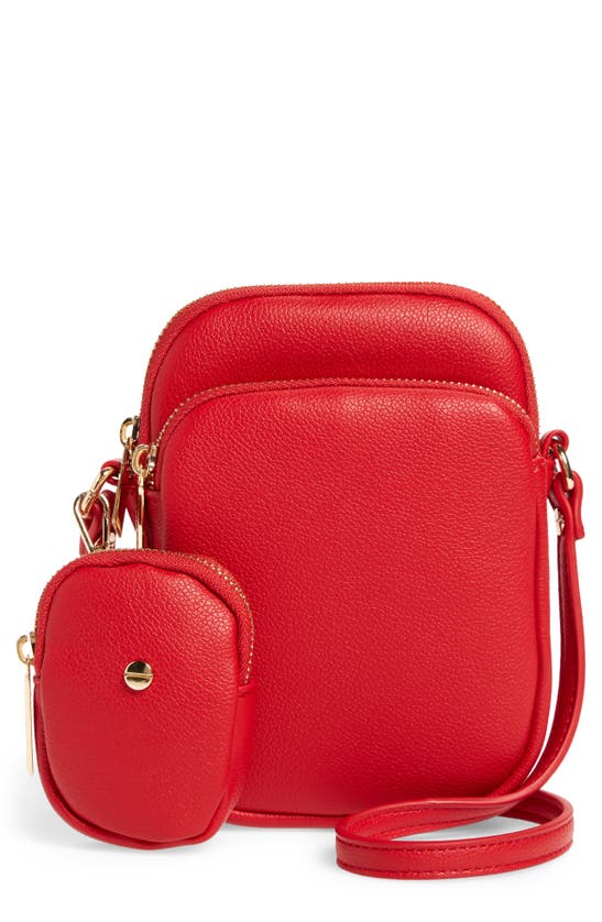 Mali + Lili Jojo Vegan Leather Crossbody Bag In Red | ModeSens
