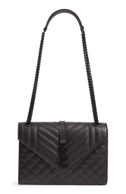 Saint Laurent Medium Monogram Quilted Leather Shoulder Bag in Noir at Nordstrom