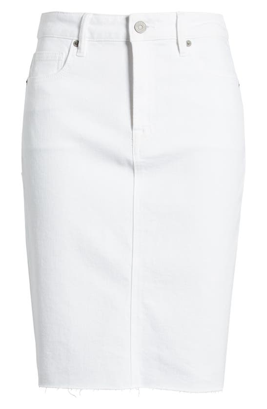 Hidden Jeans Raw Hem Denim Skirt In White