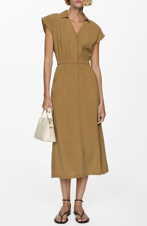 MANGO MANGO BUTTON MIDI DRESS 