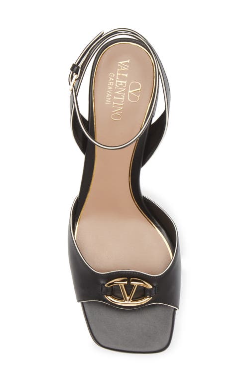 Shop Valentino Garavani Vlogo Bold Ankle Strap Sandal In Nero/ivory