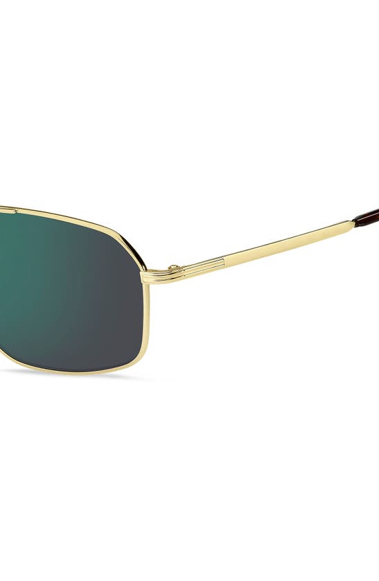 Hugo Boss 58mm Aviator Sunglasses In Gold/ Teal