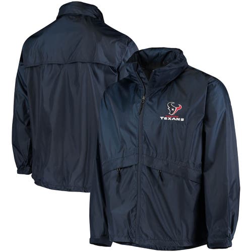 Men's Dunbrooke Navy Houston Texans Circle Sportsman Waterproof Packable Lightweight Full-Zip Jacket