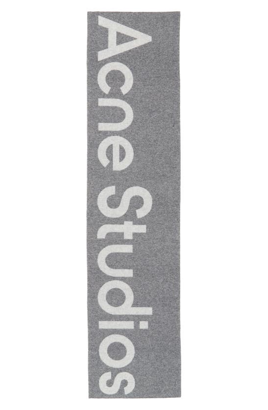 Acne Studios Toronty Logo Scarf In Grey