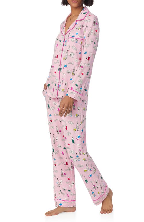 Shop Bedhead Pajamas Print Jersey Pajamas In Wine Pairing