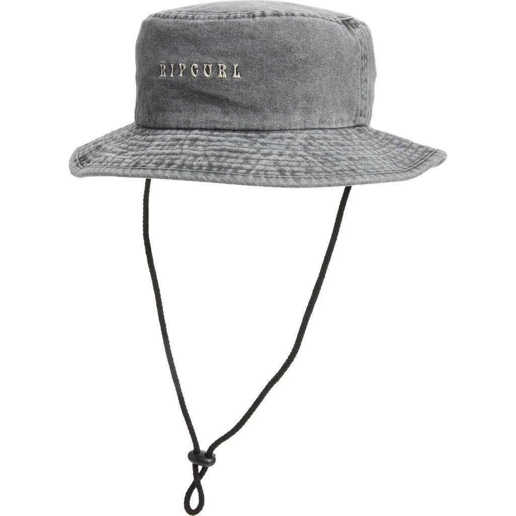 Rip Curl Cotton Twill Bucket Hat In Washed Black