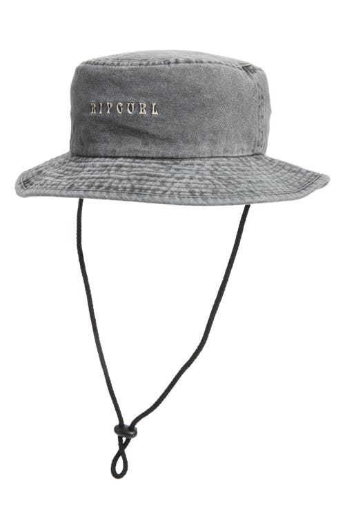 Cotton Twill Bucket Hat in Washed Black