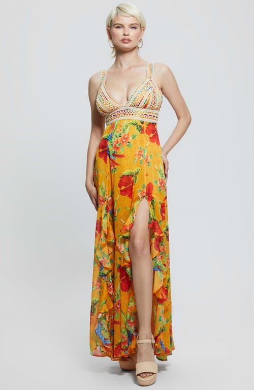 Shop Guess Serena Maxi Dress In Parrot Paradise Print