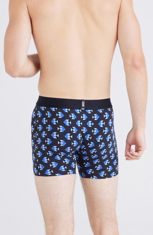 Saxx Droptemp™ Cooling Cotton Boxer Briefs In Aquatic Check-black