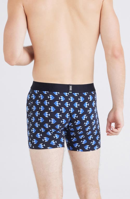 Shop Saxx Droptemp™ Cooling Cotton Boxer Briefs In Aquatic Check-black