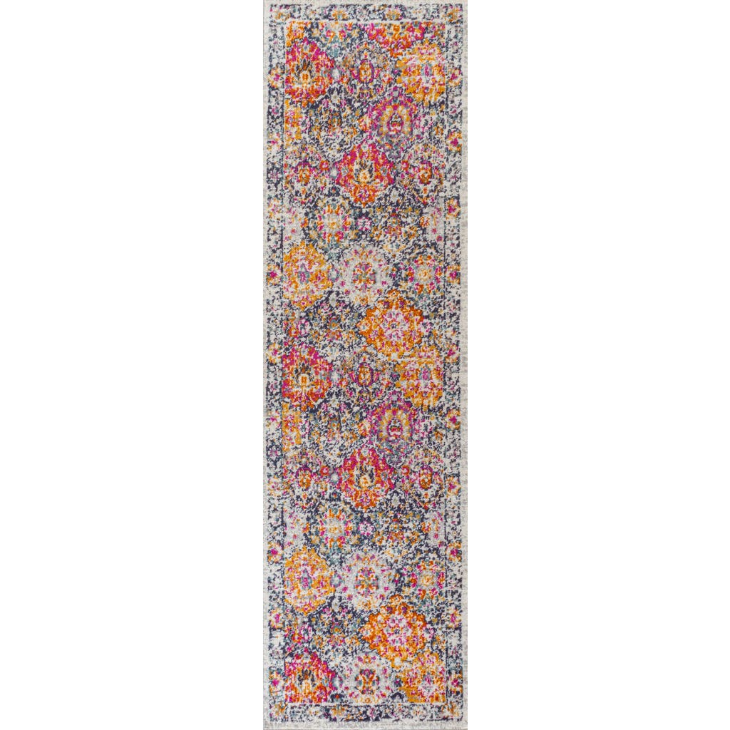 Jonathan Y Modern Persian Boho Vintage Trellis Area Rug In Ivory/navy/multi