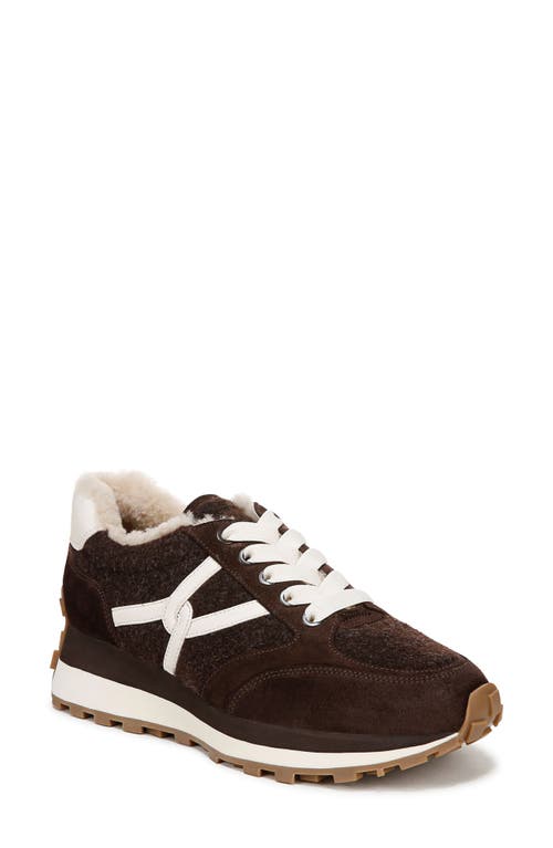 Shop Veronica Beard Valentina Genuine Shearling Lined Sneaker In Espresso