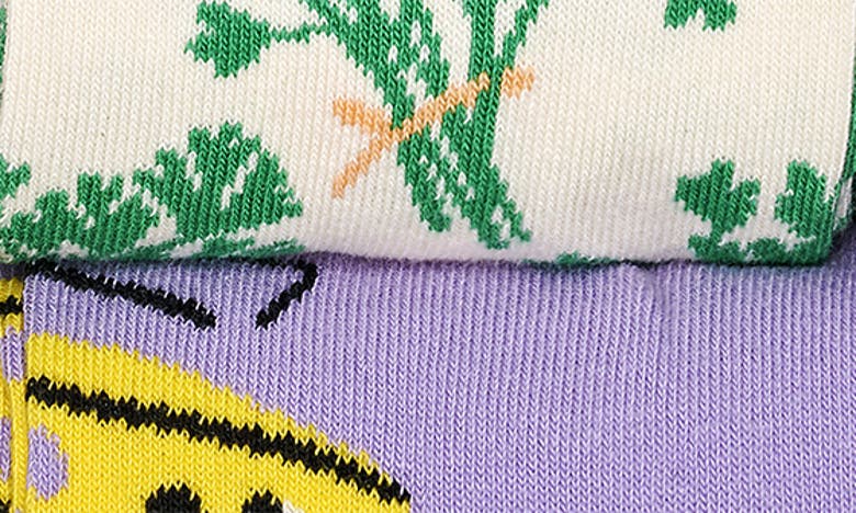 Shop Happy Socks Nyt Cooking Cilantrophile 2-pack Cotton Blend Crew Socks Gift Set In Beige